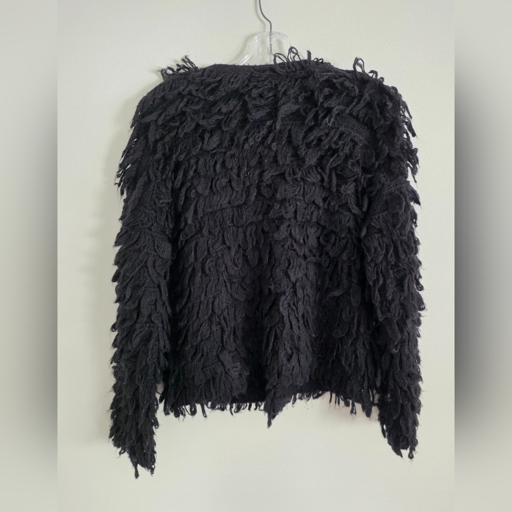 ASTR THE LABEL | Shaggy Cardigan Jacket Black Sz M - Picture 2 of 5